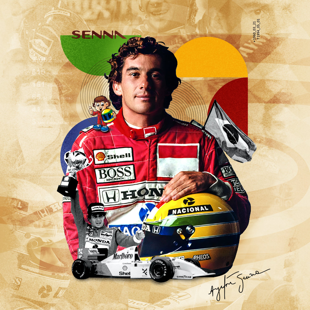 In 2024, it will be the 30th anniversary of Ayrton Senna's passing, one of the greatest Formula 1 drivers the world has ever seen. This artwork was created to celebrate and pay tribute to this legendary champion who continues to inspire many people to this day.